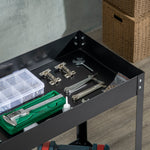 DURHAND 2-tier workshop trolley, 150 kg load capacity, steel black