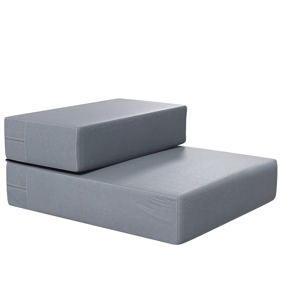 Pet Stairs, 2 Steps Foldable, Dog Stairs, Grey PU Leather