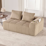 Two-Seater Sofa - No Assembly Storage Pocket Drink Holder - Corduroy
