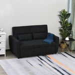 Sleeper Sofa, Convertible 2-Seater Adjustable Angle, Fabric Black
