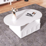Coffee table, cloud-shaped with drawers and storage compartments