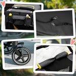 Dog Stroller, Foldable with Cushion, Mesh Window, Oxford Fabric, Dark Grey