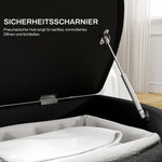 Storage Bench with Open Lid Upholstered 120x46x42cm, Dark Grey Velvet-Touch