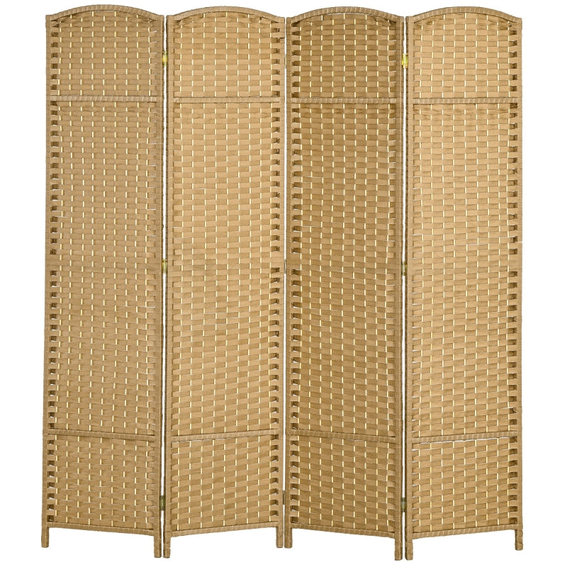 Room Divider, 4-Panel Foldable Privacy Screen, Natural