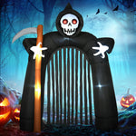 Grim Reaper Archway, Large Halloween Decoration, Self-Inflating LED Lighting