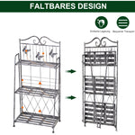 Metal Plant Stand, 3 Tiers Flower Ladder 44x25x96cm, Silver Grey