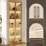 LED Glass Display Case with Integrated Light Strip and Tempered Glass, White