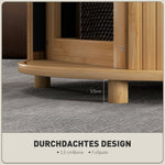 Bamboo Coffee Table, Hidden Storage Round Side Table, Natural
