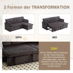 Sofa Bed, Multi-functional with Storage & Pull-Out, Chaise Lounge Interchangeable, L-Shaped Modular
