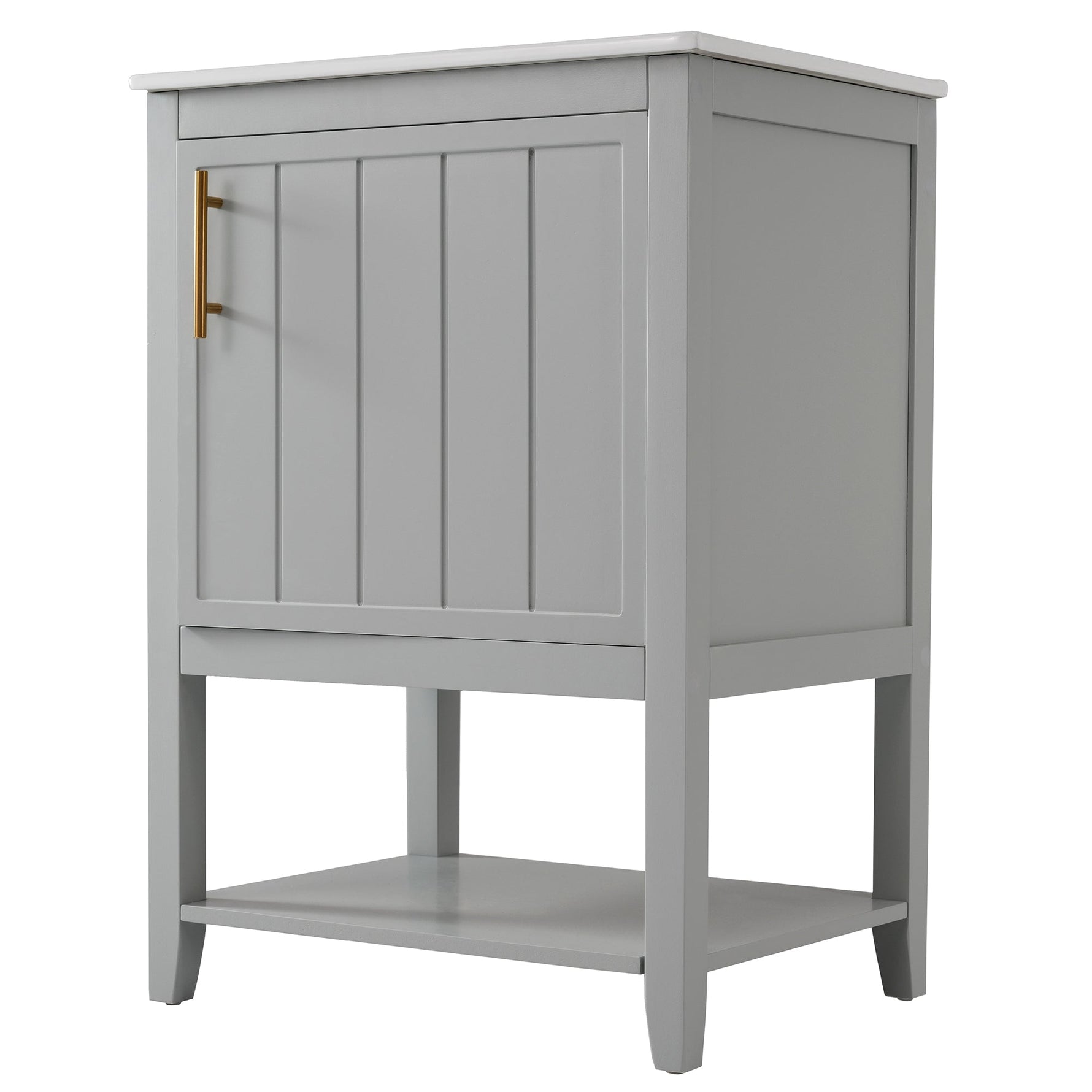 Bathroom Furniture Single Washbasin 60 cm Vanity Unit Ceramic Washbasin, Light Grey