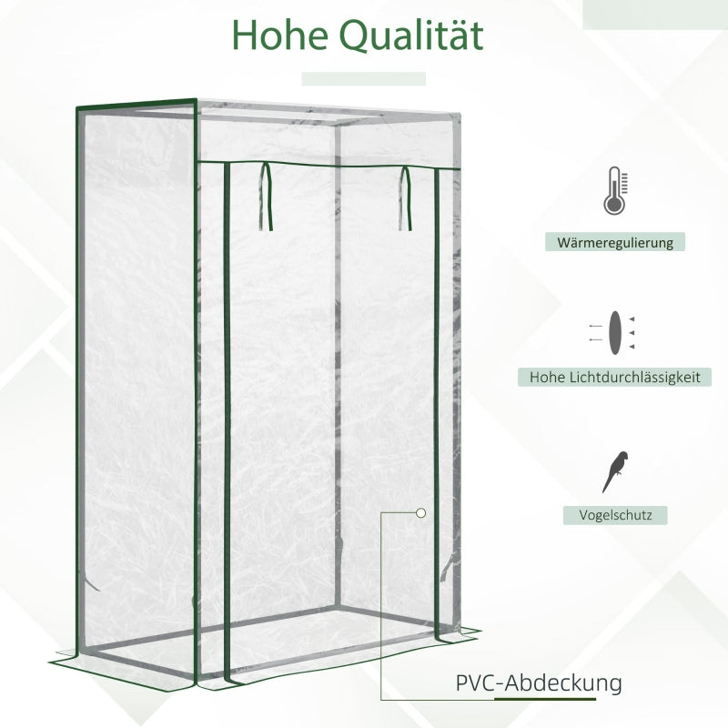 Greenhouse Cold Frame, Roll-Up Door, Steel Plastic, Transparent