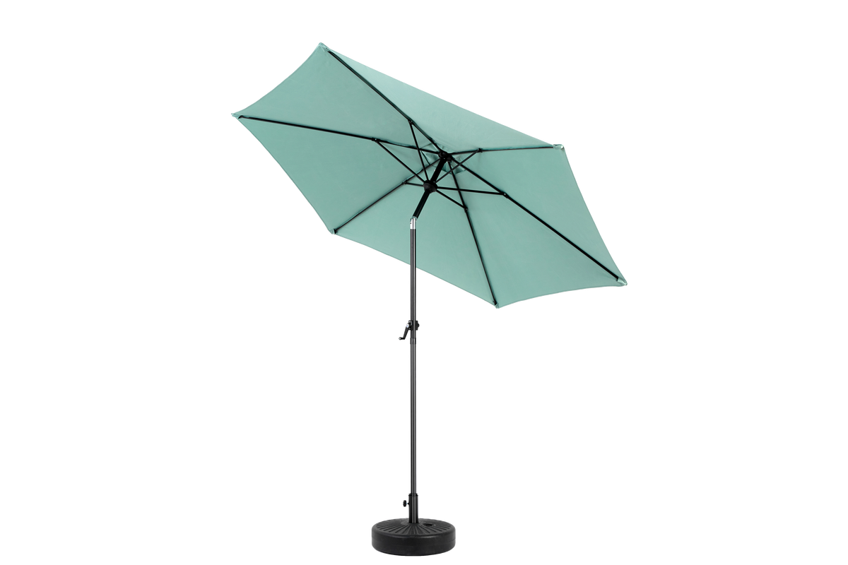 9 Ft Double Sided Outdoor Umbrella, Rectangular Large with Crank, Light Green
