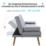 Sleeper Sofa Comfortable 3-Seater Sofa Bed, Light Gray Linen