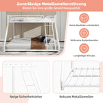 Bunk Bed, Twin Over Full with Ladder & Guardrail, Heavy Duty Metal