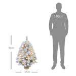 Christmas Tree, LED, Snow Branches, Pine Cones, Flame-Retardant, Concrete Base