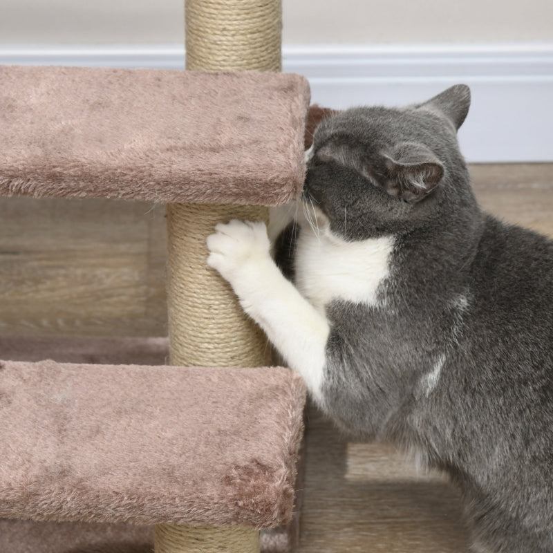 Cat Tree, 3 Steps Play Ball, Brown