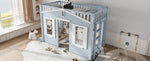 Children's Loft Bed 90x200cm with Ladder & Window, Blue Wood