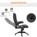 Office Chair, High Back Massage Swivel, Faux Leather Black