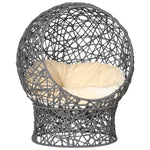 Cat Basket Cat Cave, 2-Piece with Cushion, Anthracite
