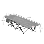 Camp Bed, with Bag & Cup Holder, 120 kg, Black