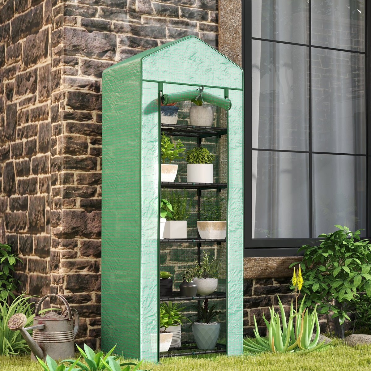 Greenhouse Roll-Up Door Shelves Winterproof Steel Foil