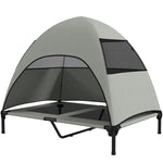 Outdoor Dog Bed, Raised with Roof for Large Dogs, Light Grey