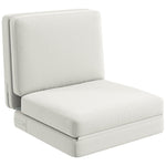 Folding Velvet Sofa Bed, 3-in-1, Storage, Cream White