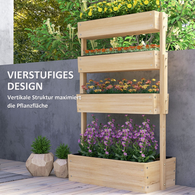 Raised Bed, 4-Level Planting, Drainage, Wood