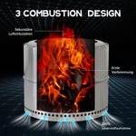 Fire Pit Portable Outdoor Fireplace with Ashtray Stainless Steel