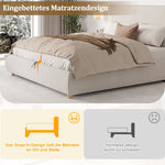 Upholstered Double Bed with Hydraulic Storage and Slatted Base, 180x200cm, Cream Velvet