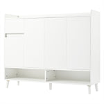 Modern Sideboard Chest of Drawers Shoe Cabinet with Large Storage, Adjustable Shelf, White