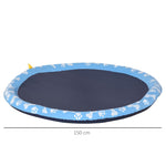 Splash Sprinkler Pad, 150 cm Anti-Slip Water Play Mat, PVC Blue