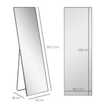 Standing Mirror, Freestanding Full Length Dressing Mirror with Stand, Aluminum