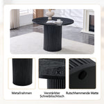 Round Dining Table 100cm 4-6 Seater Storage Base - Black MDF
