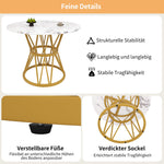 Round Dining Table 100cm 4-Seater MDF Marble Top Gold