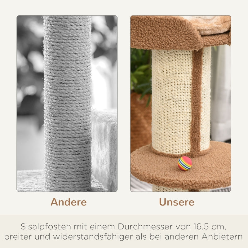 Cat Tree, 91 cm Sisal Posts, Platform, Light Brown