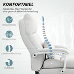 Office Chair, Ergonomic Desk with Lumbar Support & Footrest, Cream White