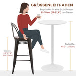 Bar Table Round Ø60 cm Height Adjustable Steel White