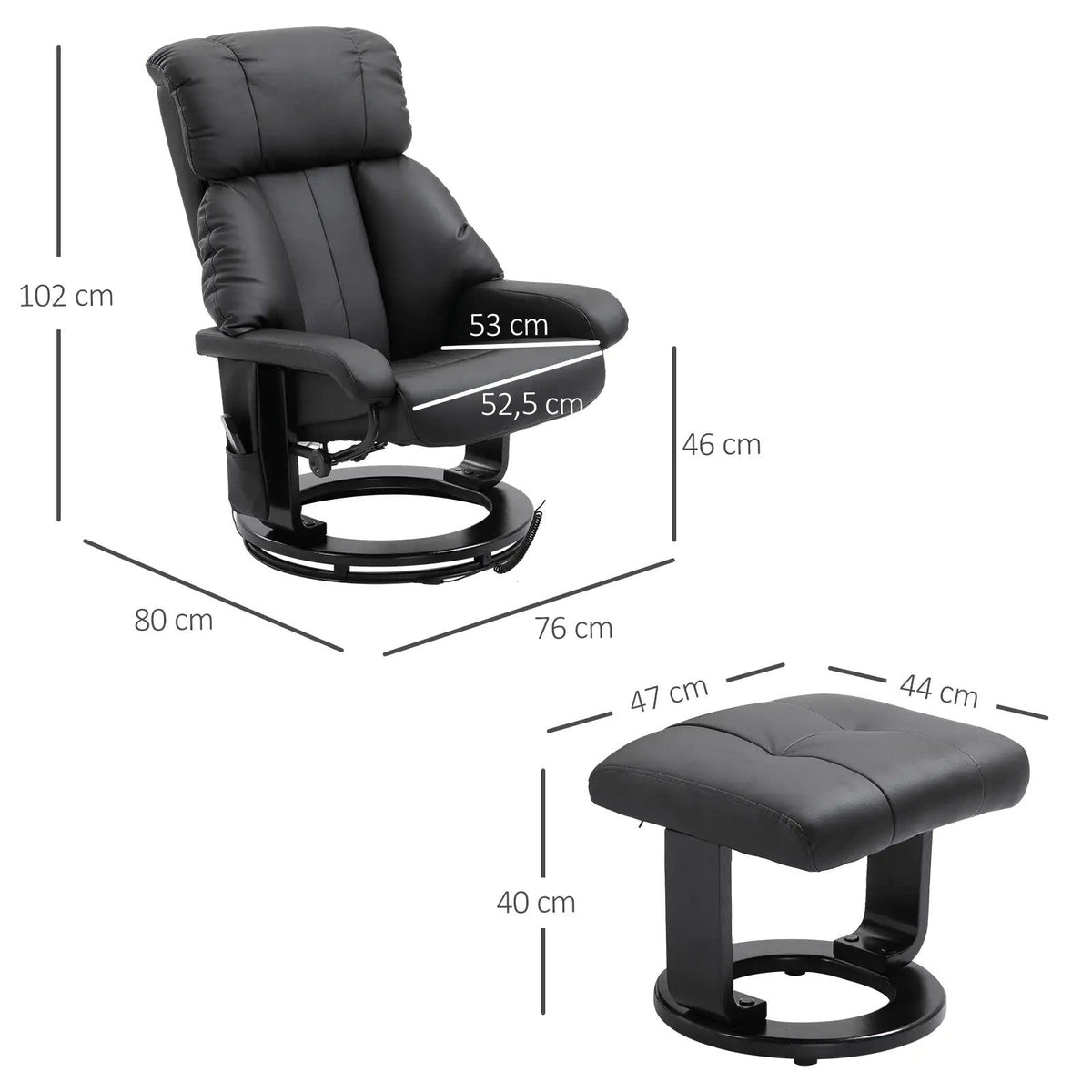 Stool, Massage Black