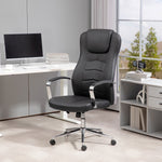 Office Chair with Tilt, Height-Adjustable Swivel, Reclining, 120 kg Load Capacity, Black