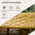 Serving Cart, 2 Shelves, Rattan, Natural