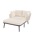 Garden Sofa with Cushions and Pillows, Outdoor Sun Lounger and Furniture Set, Beige