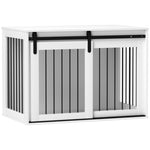 Dog Crate, Sliding Door Ventilation, Chipboard and Steel, White