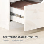 Bedside Table, 2 Drawers, 40 x 40 x 48 cm, High Gloss White