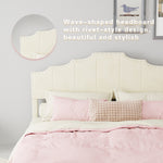 Modern Minimalist Soft Bed with 160x200cm Mattress, Beige