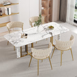 Soft Velvet Dining Chair Set - 2-Piece, Padded, Finger-Shaped Backrest, Armrests