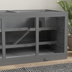 Dwarf Hamster Cage, 3-Tier Rodent Villa, Wood Gray