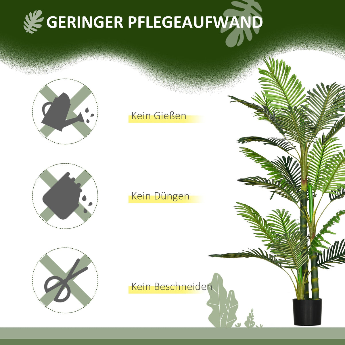 Artificial Palm Tree, 150cm, Easy-Care, Green