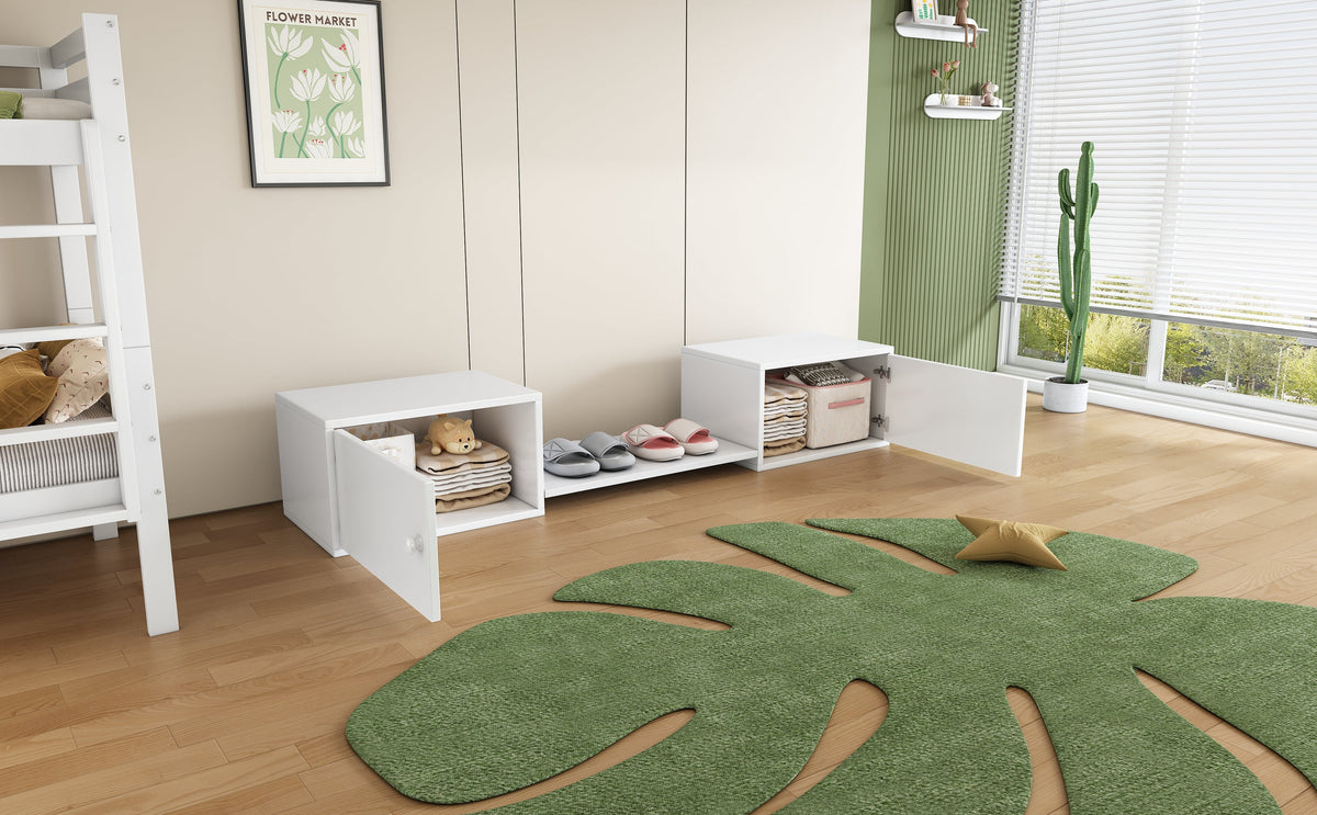 Shoe Cabinet, Entryway Furniture Multi-Use Bench, White