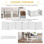 Dog Barrier, Adjustable Safety Gate, Foldable, 6 Panels, Wooden, White
